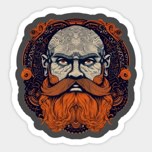 Nordic Viking Warrior Face Sticker